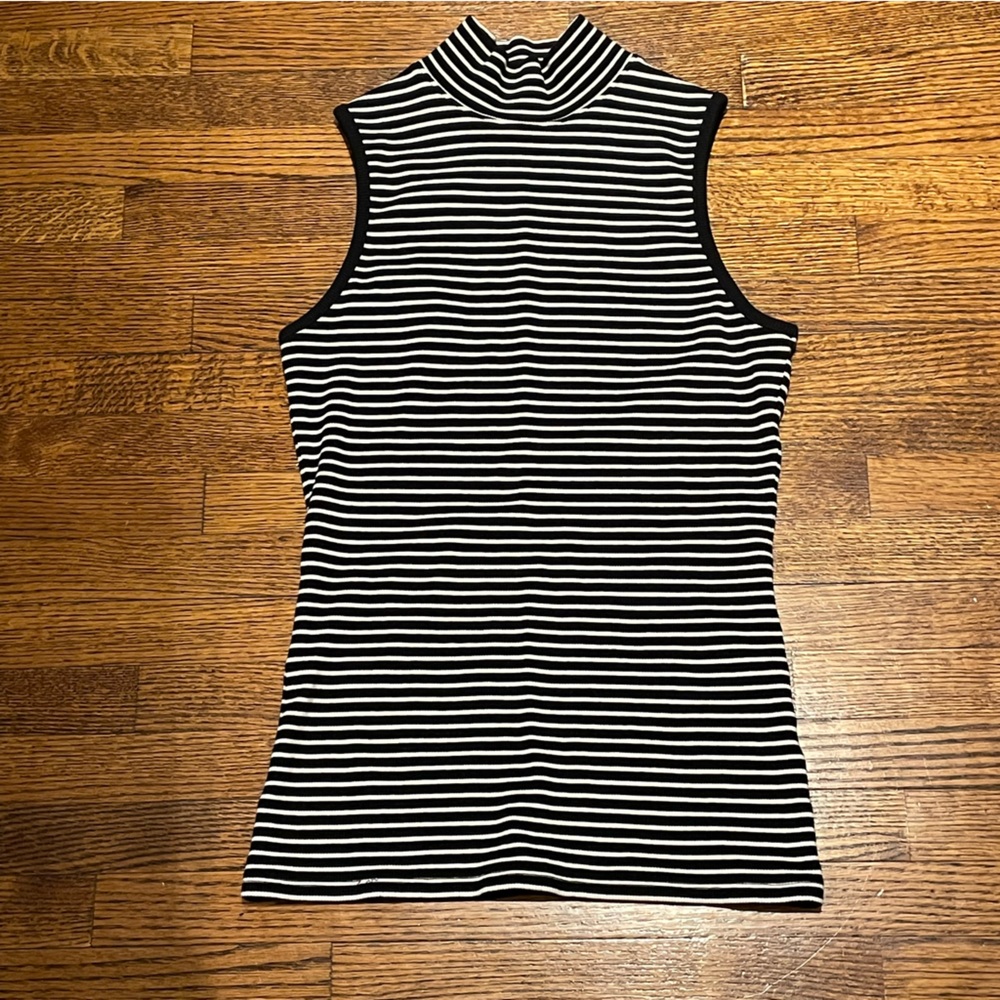RW&Co black and white striped tank top